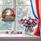 250th Anniversary USA Diamond Art Hanging Kit for Adults, DIY Patriotic Diamonds Painting Door Hanger Board Kit, Crystal Diamond Art Painting Pendant Ornament (Fourth of July Eagle)